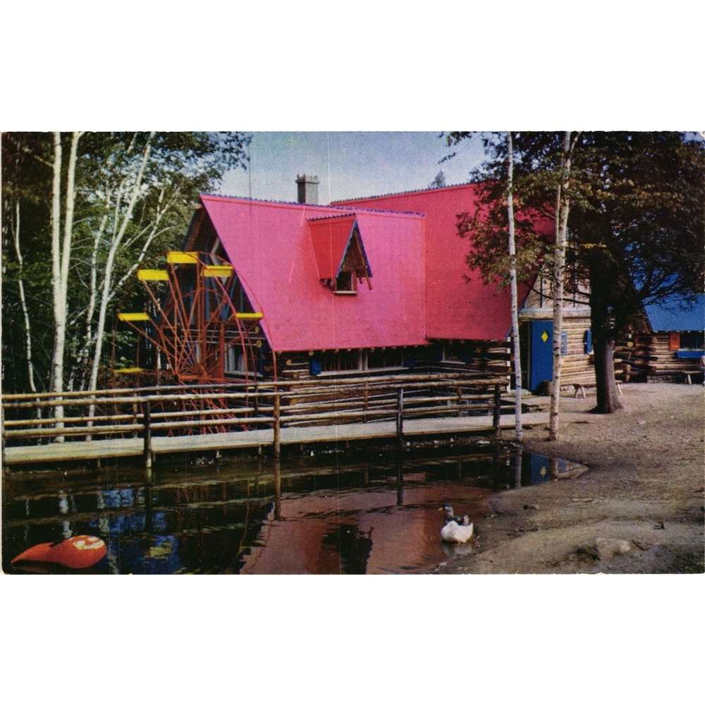 Vintage‎ Santas Water Wheel Workshop Postcard North Pole Wilmington NY